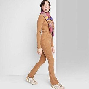 Women's Ribbed Flare Leggings - Wild Fable™